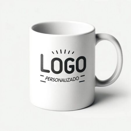 Taza personalizada con logo de empresa, parte del pack de carta manuscrita personalizada con taza, ideal como regalo corporativo elegante y duradero.
